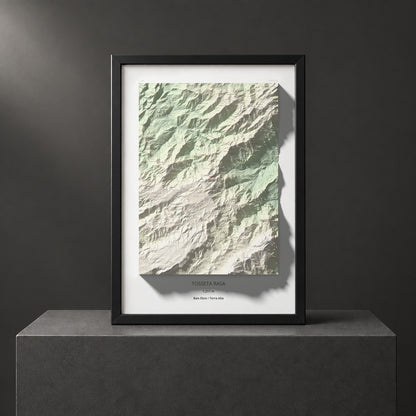 Mapa de relieve de Tosseta Rasa, 1217 m, Baix Ebre · Terra Alta, lámina 100 Cims de Trobart. Presentación enmarcada. 70 × 100 cm.