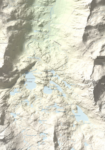 Mapa de relieve de Tuc de Salana, 2485 m, Val d'Aran, lámina 100 Cims de Trobart. Detalle de la zona inferior derecha. 70 × 100 cm.