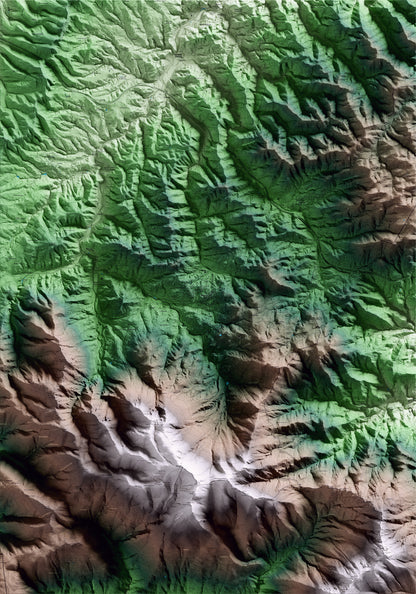 Mapa artístico del relieve de Viladrau, a Osona, con 15 km de entorno y base topográfica ICGC