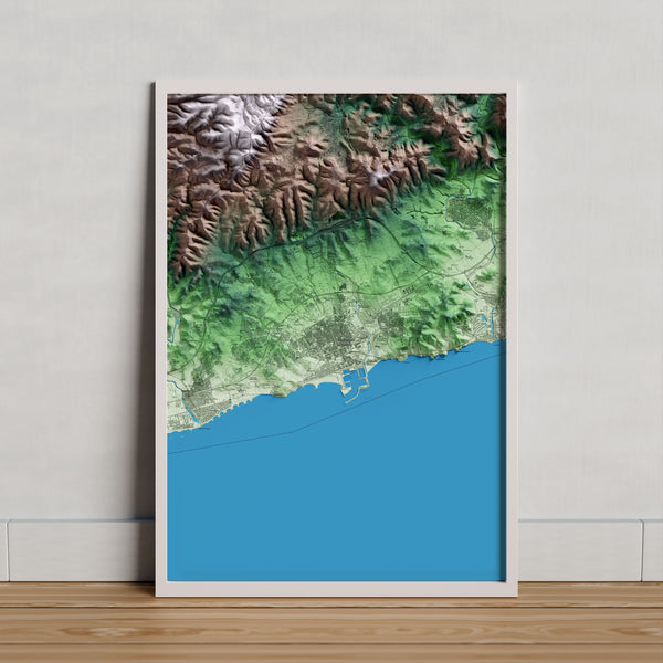 VILANOVA I LA GELTRÚ. Mapa artístico del relieve local.