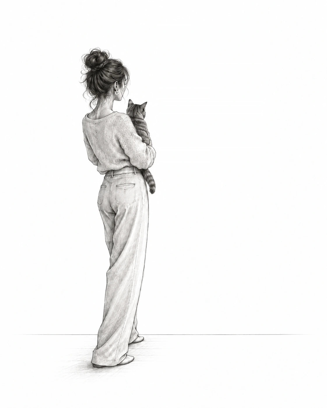 Woman with cat