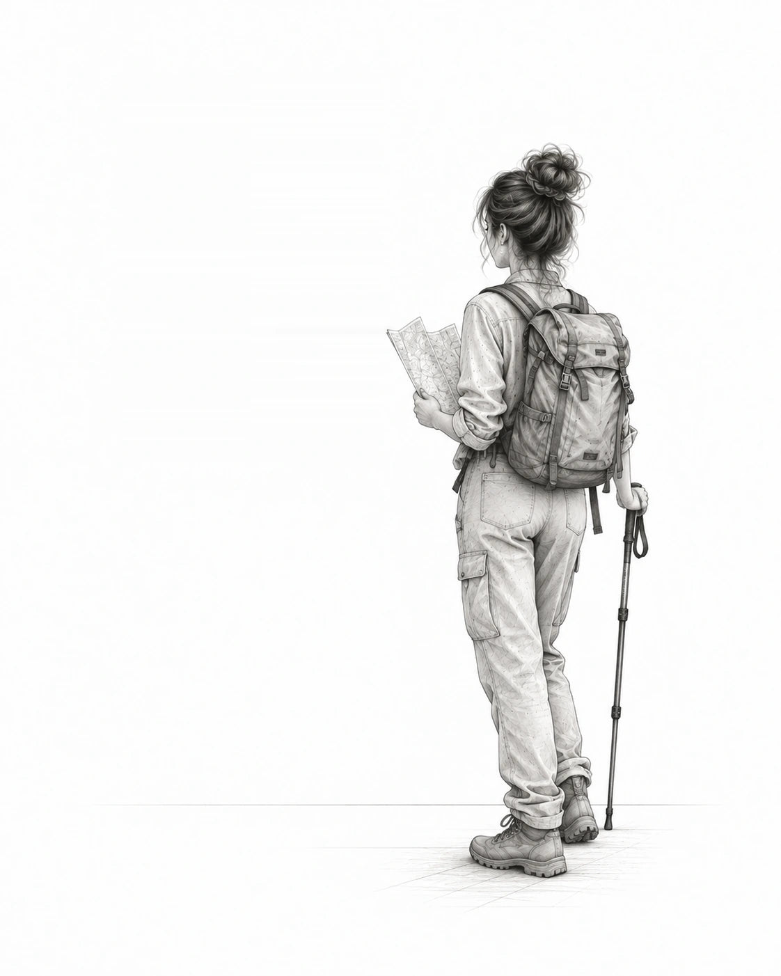 Hiker with walking poles