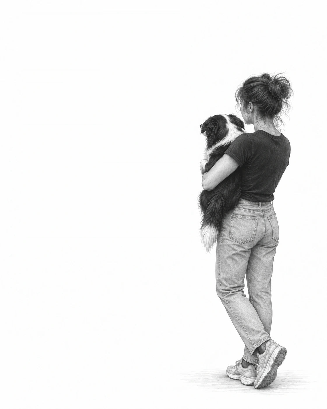 Woman holding dog