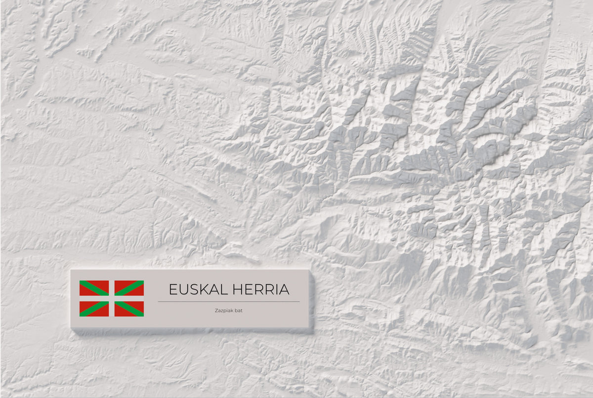 Euskal Herria, Blau i taronja, 61 × 91 cm: detall inferior esquerre.