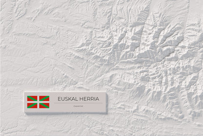 Euskal Herria, Blau i taronja, 61 × 91 cm: detall inferior esquerre.