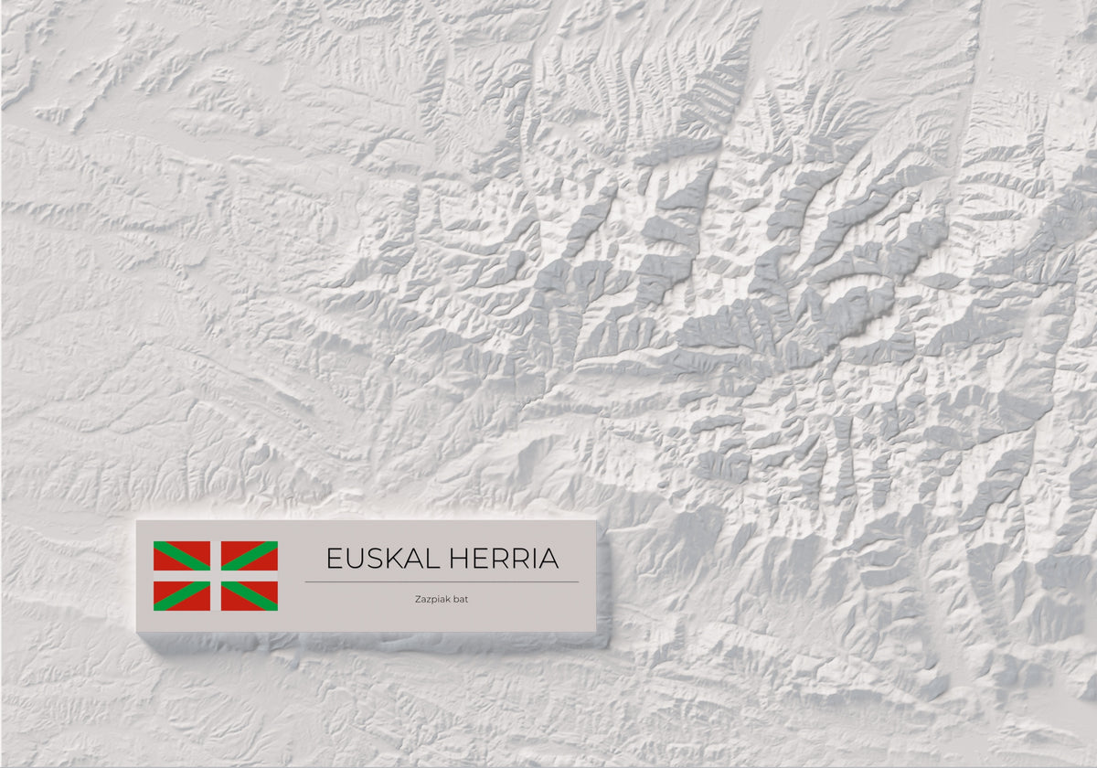 Euskal Herria, Blau i taronja, 70 × 100 cm: detall inferior esquerre.