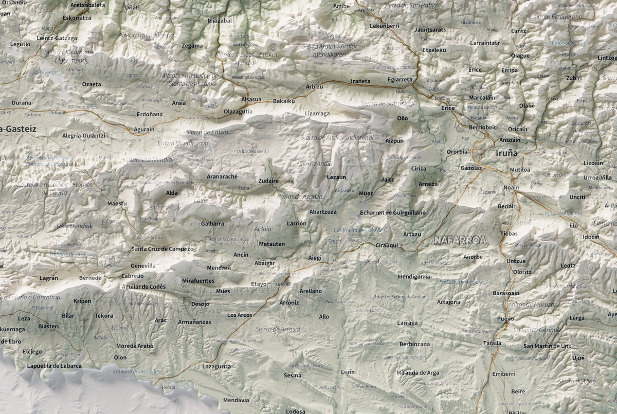 Euskal Herria, Cartogràfic, 61 × 91 cm: detall central.