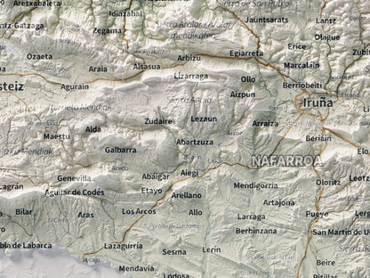 Euskal Herria, Cartogràfic, 30 × 40 cm: detall central.