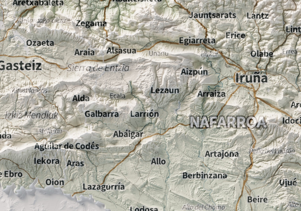 Euskal Herria, Cartogràfic, 21 × 30 cm: detall central.