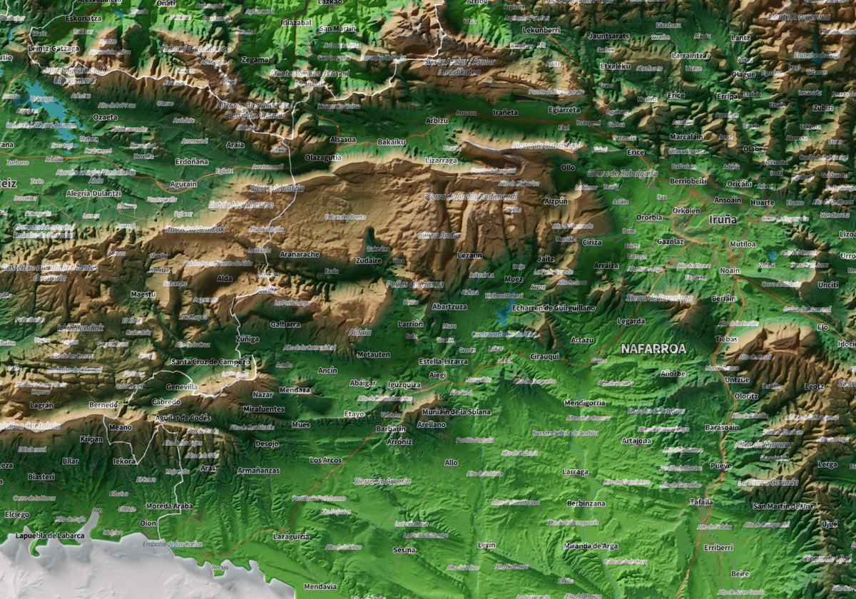 Euskal Herria, Clàssic, 70 × 100 cm: detall central.