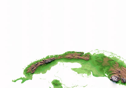 Cuba: detall de la il·lustració del mapa en relleu.