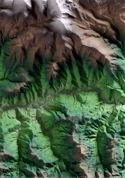 Mapa artístico del relieve del Pont de Bar, al Alt Urgell, con 15 km de entorno y base topográfica ICGC