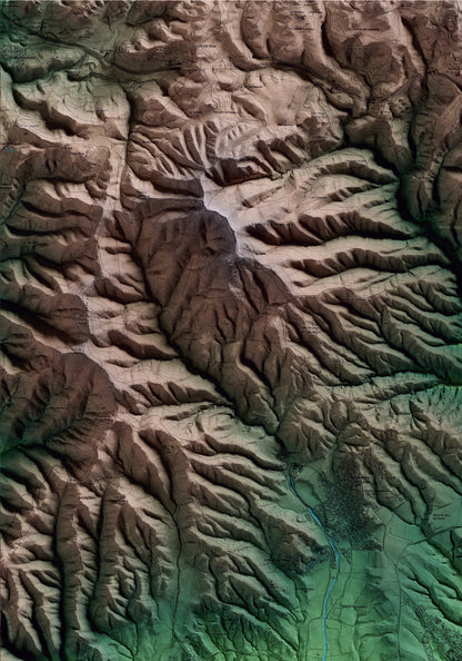 Mapa artístico del relieve dels Hostalets de Pierola, al Anoia, con 15 km de entorno y base topográfica ICGC. Detalle de la zona superior izquierda.