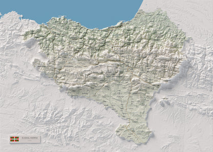 Euskal Herria, Cartogràfic, 50 × 70 cm: mapa complet.