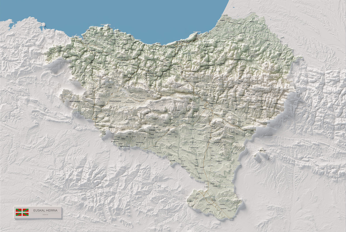 Euskal Herria, Cartogràfic, 61 × 91 cm: mapa complet.
