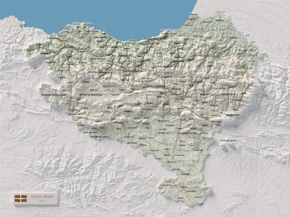 Euskal Herria, Cartogràfic, 30 × 40 cm: mapa complet.