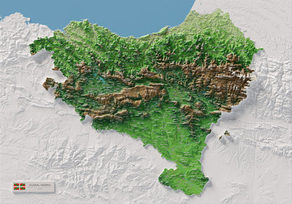 Euskal Herria, Clàssic, 70 × 100 cm: mapa complet.