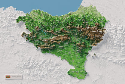 Euskal Herria, Clàssic, 61 × 91 cm: mapa complet.