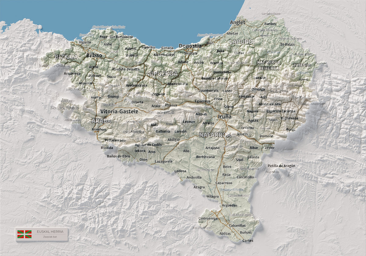 Euskal Herria, Cartogràfic, 21 × 30 cm: mapa complet.