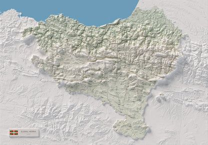 Euskal Herria, Cartogràfic, 70 × 100 cm: mapa complet.