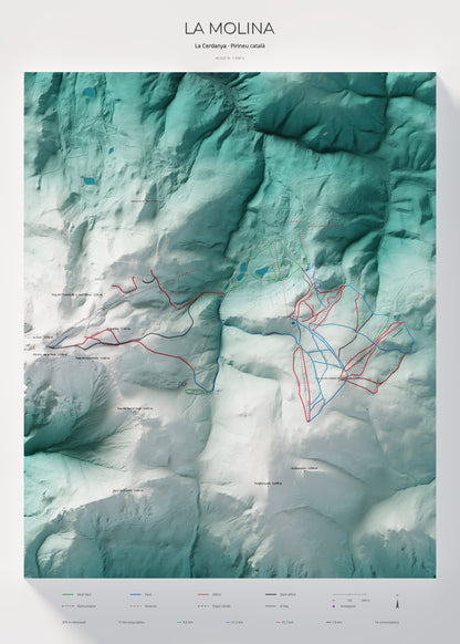Mapa de pistes de La Molina · Alpina · 50 × 70 cm. Làmina sencera.