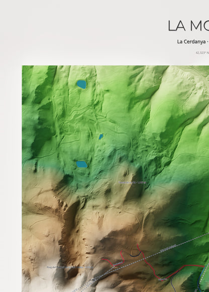 Mapa de pistes de La Molina · Clàssic · 50 × 70 cm. Detall del quadrant superior esquerre.