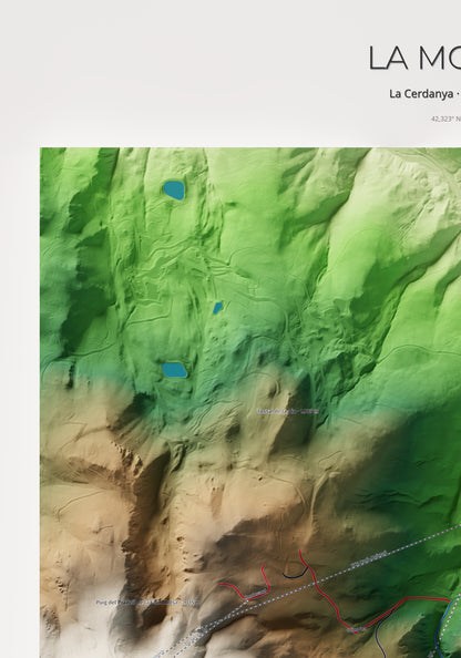 Mapa de pistes de La Molina · Clàssic · 70 × 100 cm. Detall del quadrant superior esquerre.