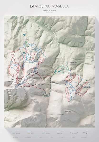Mapa de pistes de La Molina · Masella · Cartogràfic · 70 × 100 cm. Làmina sencera.