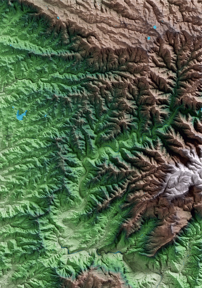 Mapa artístico del relieve de la Bisbal de Falset, al Priorat, con 15 km de entorno y base topográfica ICGC