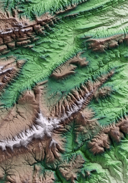 Mapa artístico del relieve de la Llacuna, al Anoia, con 15 km de entorno y base topográfica ICGC