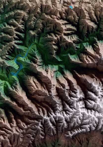 Mapa artístico del relieve de la Morera de Montsant, al Priorat, con 15 km de entorno y base topográfica ICGC. Detalle de la zona superior izquierda.