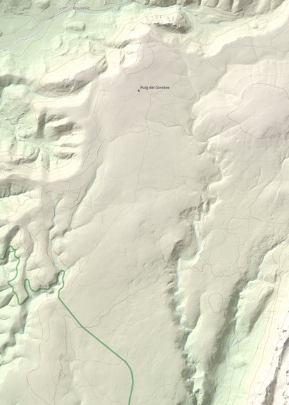 Mapa topogràfic del relleu: la Serra (Vingrau), 576 m. Detall de la zona superior esquerra. 50 × 70 cm.