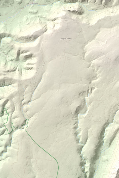 Mapa topogràfic del relleu: la Serra (Vingrau), 576 m. Detall de la zona superior esquerra. 61 × 91 cm.