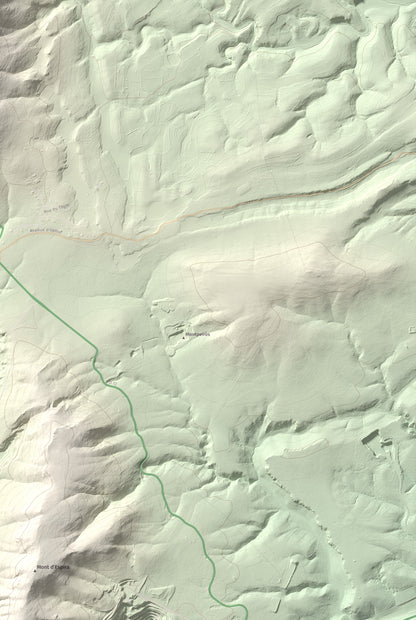 Mapa topogràfic del relleu: la Serra (Vingrau), 576 m. Detall de la zona inferior dreta. 61 × 91 cm.