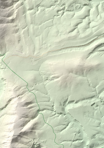 Mapa topogràfic del relleu: la Serra (Vingrau), 576 m. Detall de la zona inferior dreta. 70 × 100 cm.