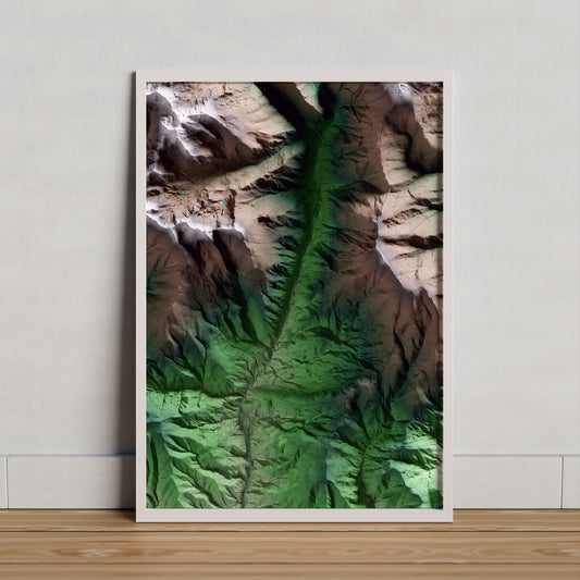 Mapa artístico del relieve de la Torre de Cabdella, al Pallars Jussà, con 15 km de entorno y base topográfica ICGC. Presentación enmarcada.