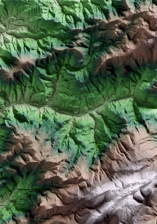 Mapa artístico del relieve de la Vansa i Fórnols, al Alt Urgell, con 15 km de entorno y base topográfica ICGC