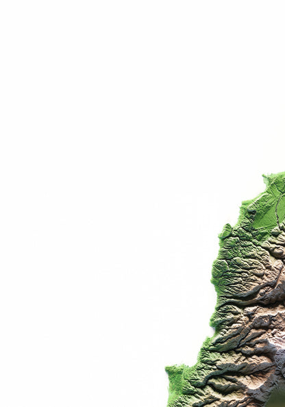 Líban: detall de la il·lustració del mapa en relleu.