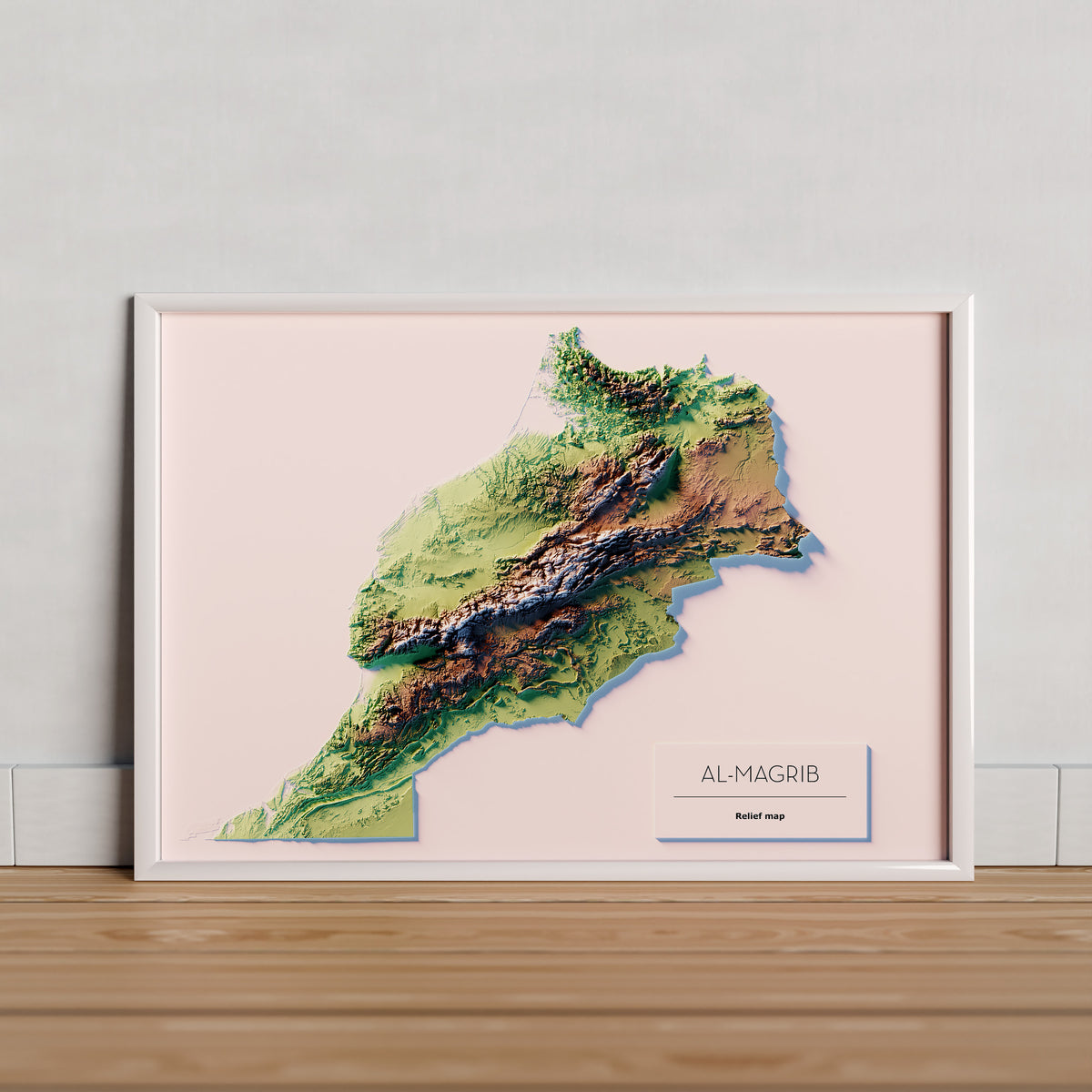 MARROC. Mapa de relleu artístic en color