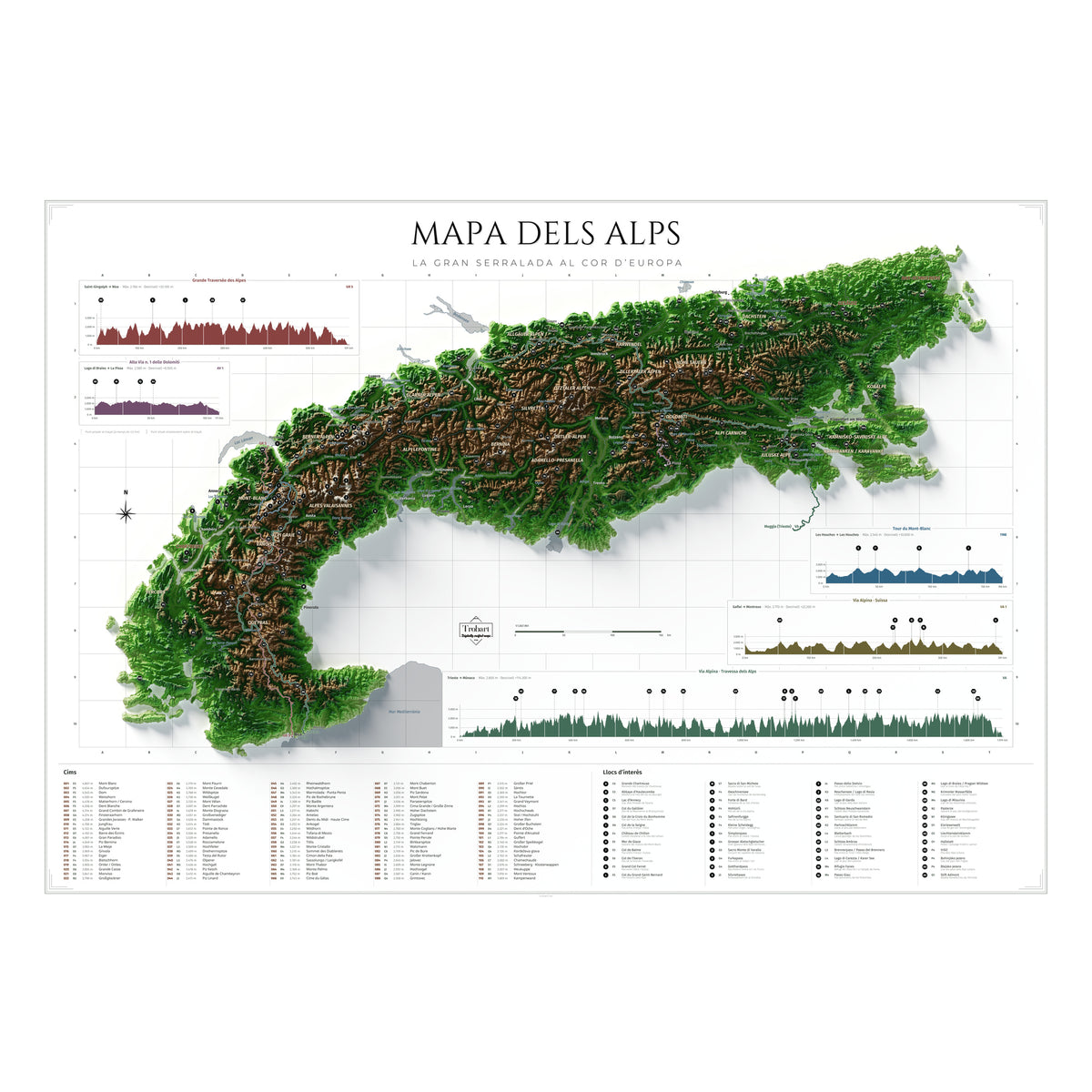 Mapa dels Alps, estil Clàssic: vista completa de la làmina.