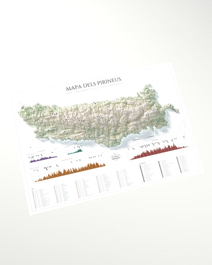 De l'Atlàntic al cap de Creus: detalle en perspectiva del mapa de los Pirineos, paleta Cartográfico.