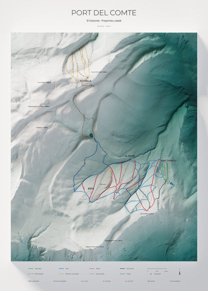 Mapa de pistes de Port del Comte · Alpina · 50 × 70 cm. Làmina sencera.