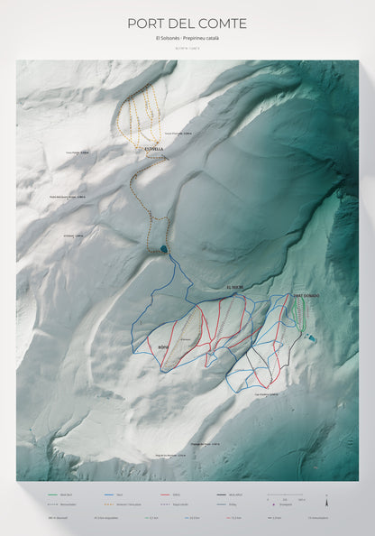 Mapa de pistes de Port del Comte · Alpina · 70 × 100 cm. Làmina sencera.