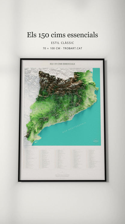 Recorrido del mapa de las 150 cimas esenciales, colores clásicos. Nuevo reel de 36 segundos.