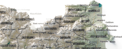 Mapa del relieve de Principat de Catalunya · Cartográfico · 21 × 30 cm · Detalle del norte