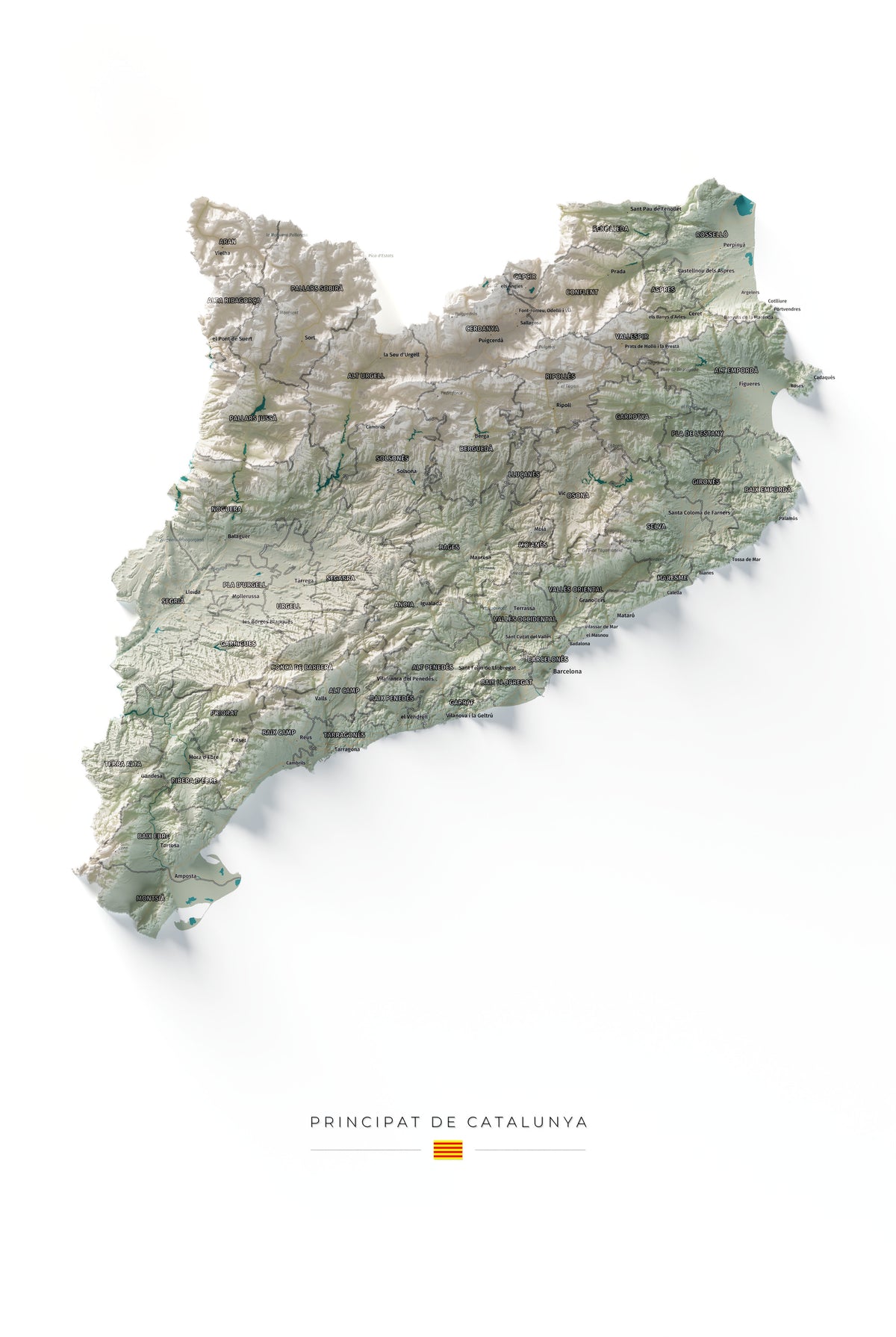 Mapa del relieve de Principat de Catalunya · Cartográfico · 61 × 91 cm · Vista completa