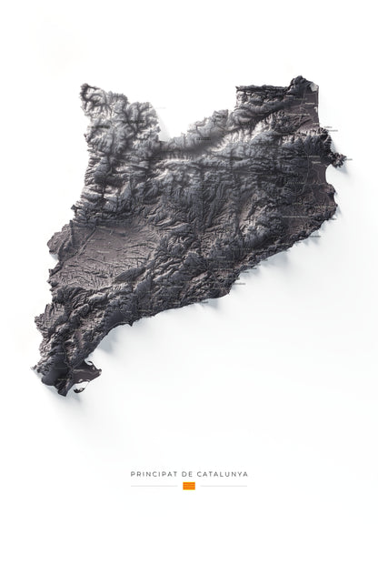 Mapa del relieve de Principat de Catalunya · Gris lavanda · 61 × 91 cm · Vista completa