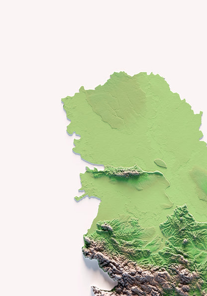 Sèrbia: detall de la il·lustració del mapa en relleu.