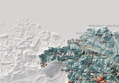 Euskal Herria, Blau i taronja, 21 × 30 cm: detall superior esquerre.