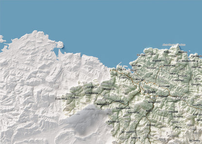 Euskal Herria, Cartogràfic, 50 × 70 cm: detall superior esquerre.